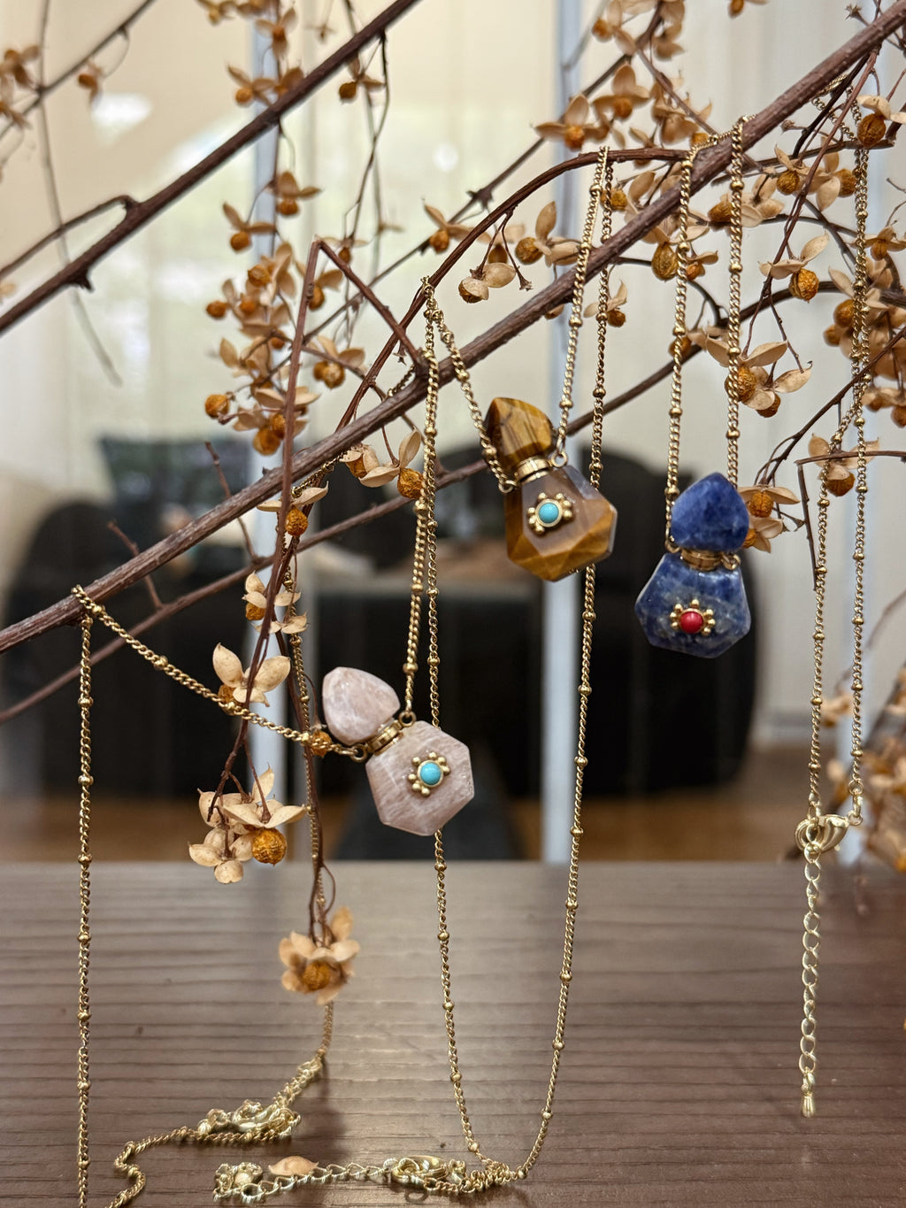 Lumina Crystal Perfume Bottle Necklace