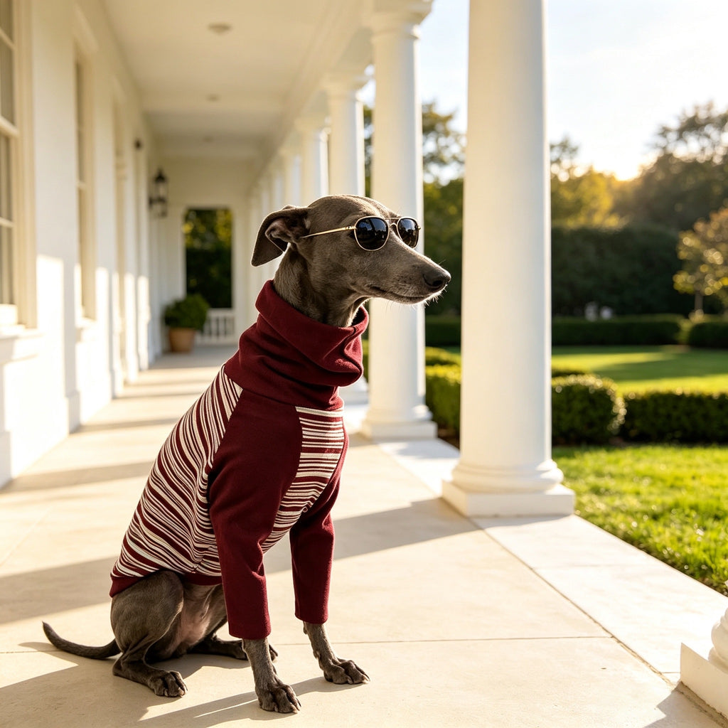 Muttu Greyhound Turtleneck Knit Sweater - Warm Dog Sweater for Sighthounds