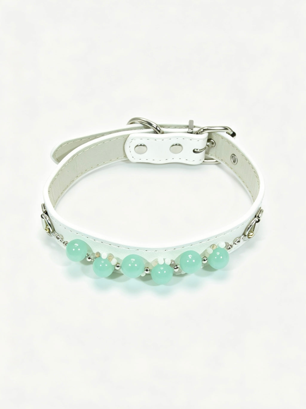 Crystal Charm Pet Collar – Handmade Natural Crystal and Amazonite Collar for Cats and Dogs