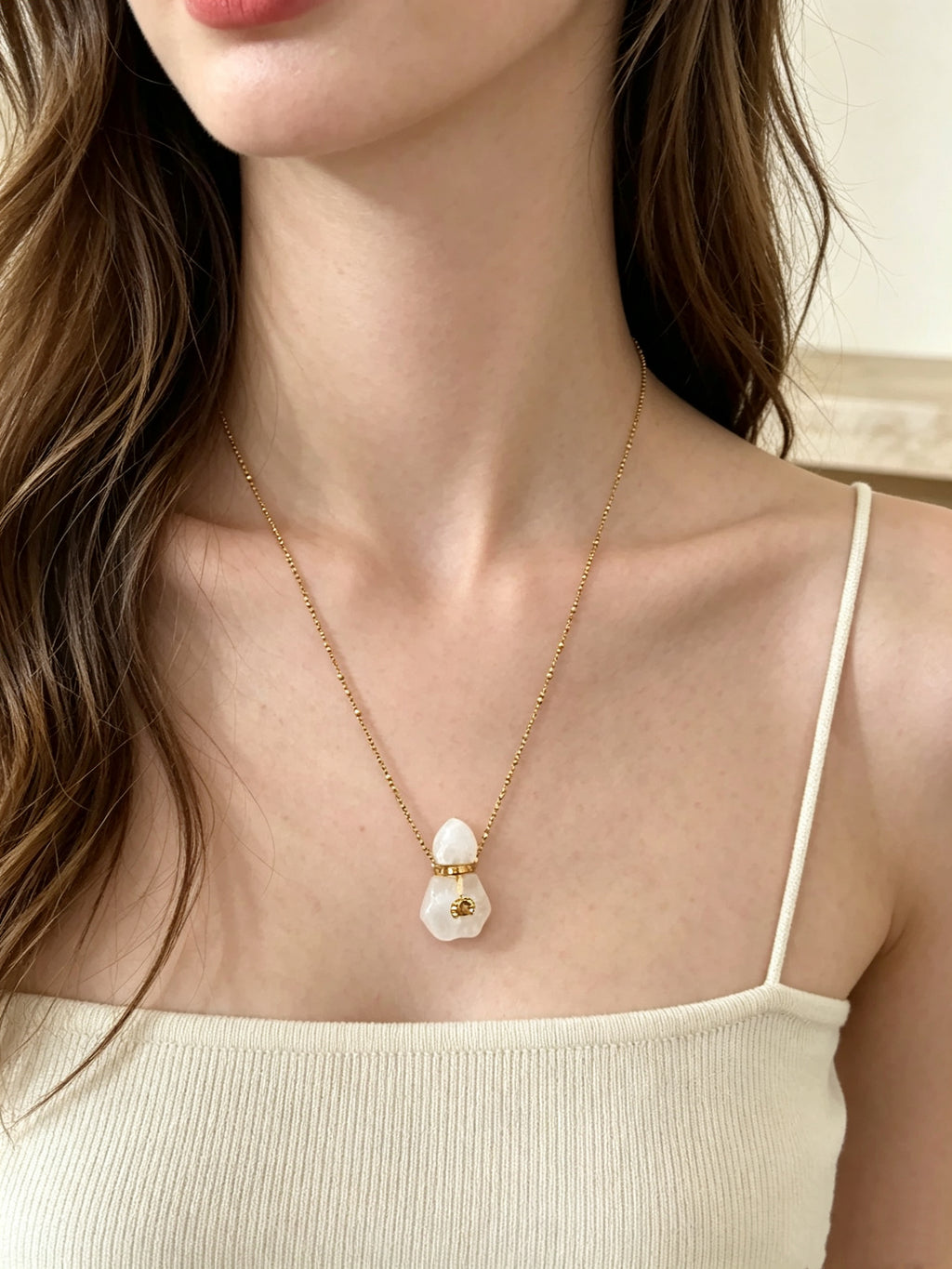 Lumina Crystal Perfume Bottle Necklace