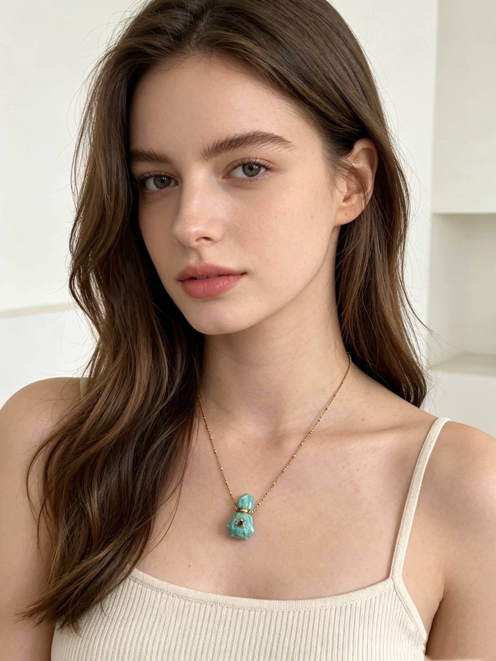 Lumina Crystal Perfume Bottle Necklace