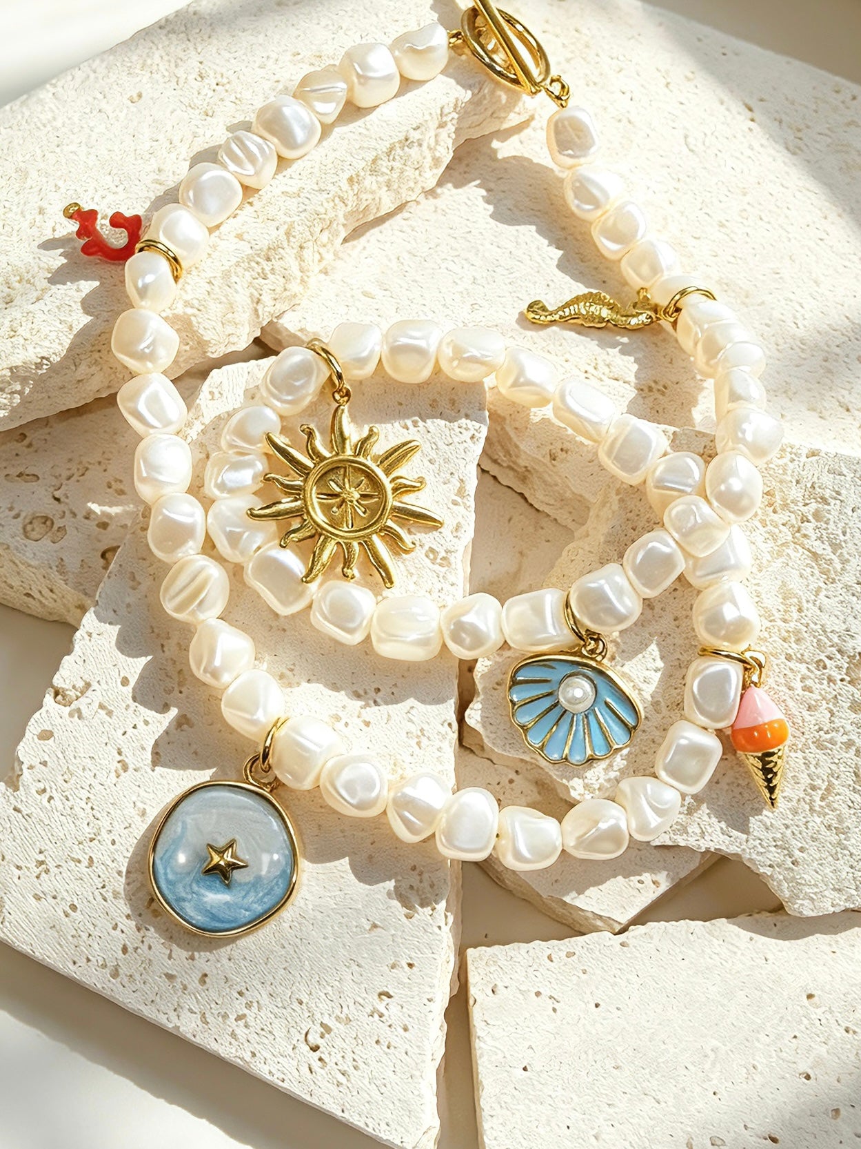 Muttu Thalassa Necklace - Premium Ocean Crystal Pet Jewelry Detail