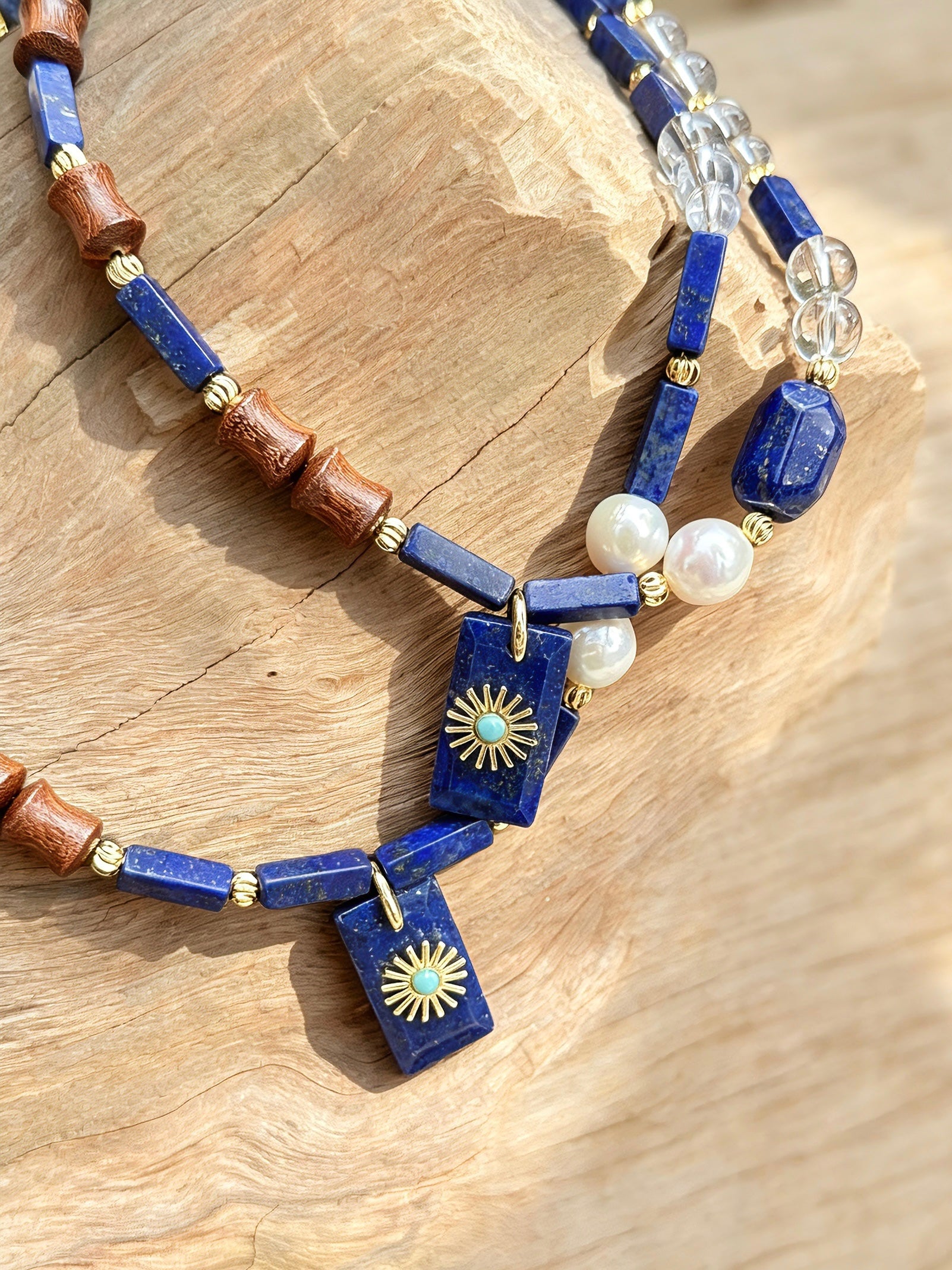 Muttu Nyx Pet Crystal Necklace - Dark Crystal Dog Necklace Front View