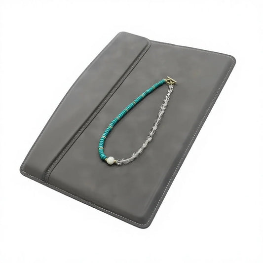 Turquoise & Clear Quartz Bespoke Necklace | Artisanal Pet Design