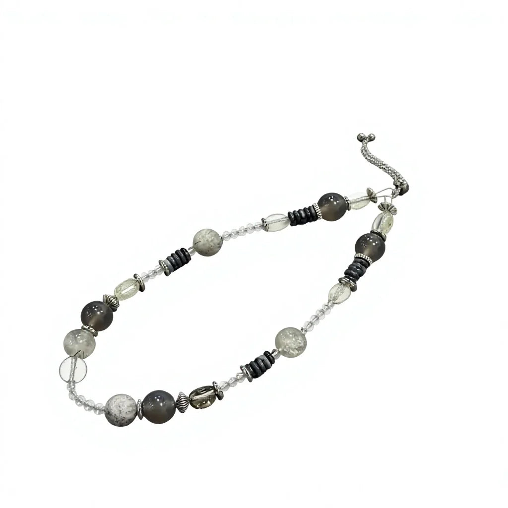 Obsidian & Smoky Quartz Artisan Necklace | Bespoke Pet Jewelry