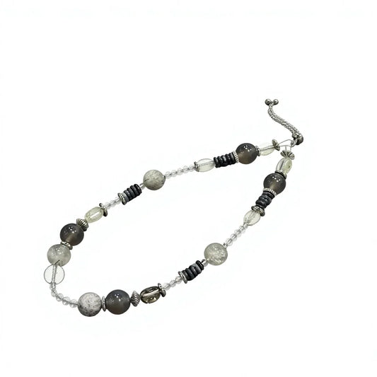 Obsidian & Smoky Quartz Artisan Necklace | Bespoke Pet Jewelry
