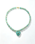 Muttu Amazonite Pet Crystal Necklace - Amazonite Crystal Pet Jewelry Close Up