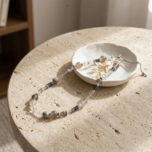 Obsidian & Smoky Quartz Artisan Necklace | Bespoke Pet Jewelry