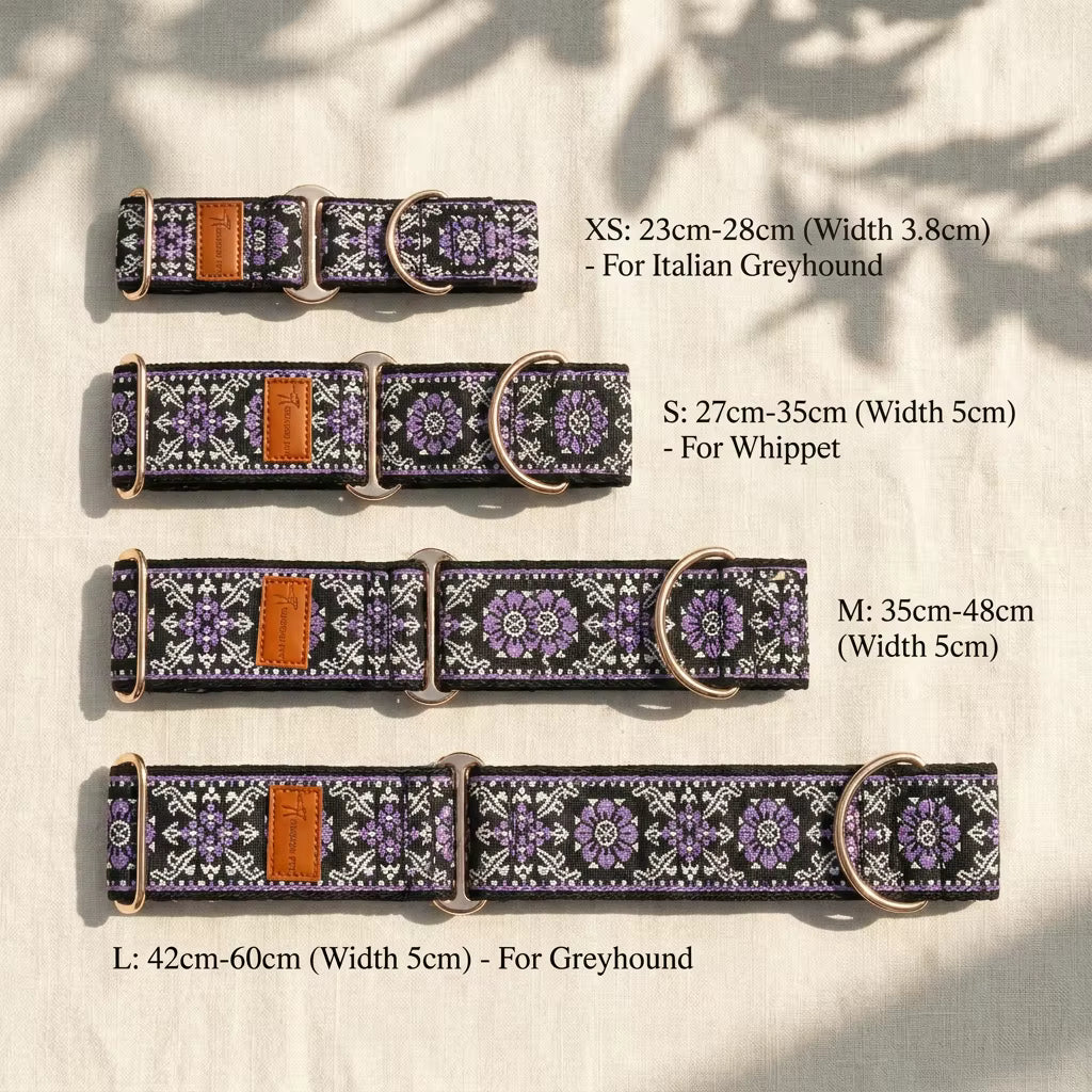 可调节波西米亚风宠物项圈尺码：XS 23-28cm/S 27-35cm/M 35-48cm/L 42-60cm