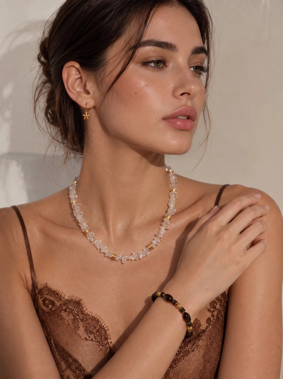 Clear Dusk | 2 in 1 Magnetic Crystal Necklace in Clear & Smoky Quartz