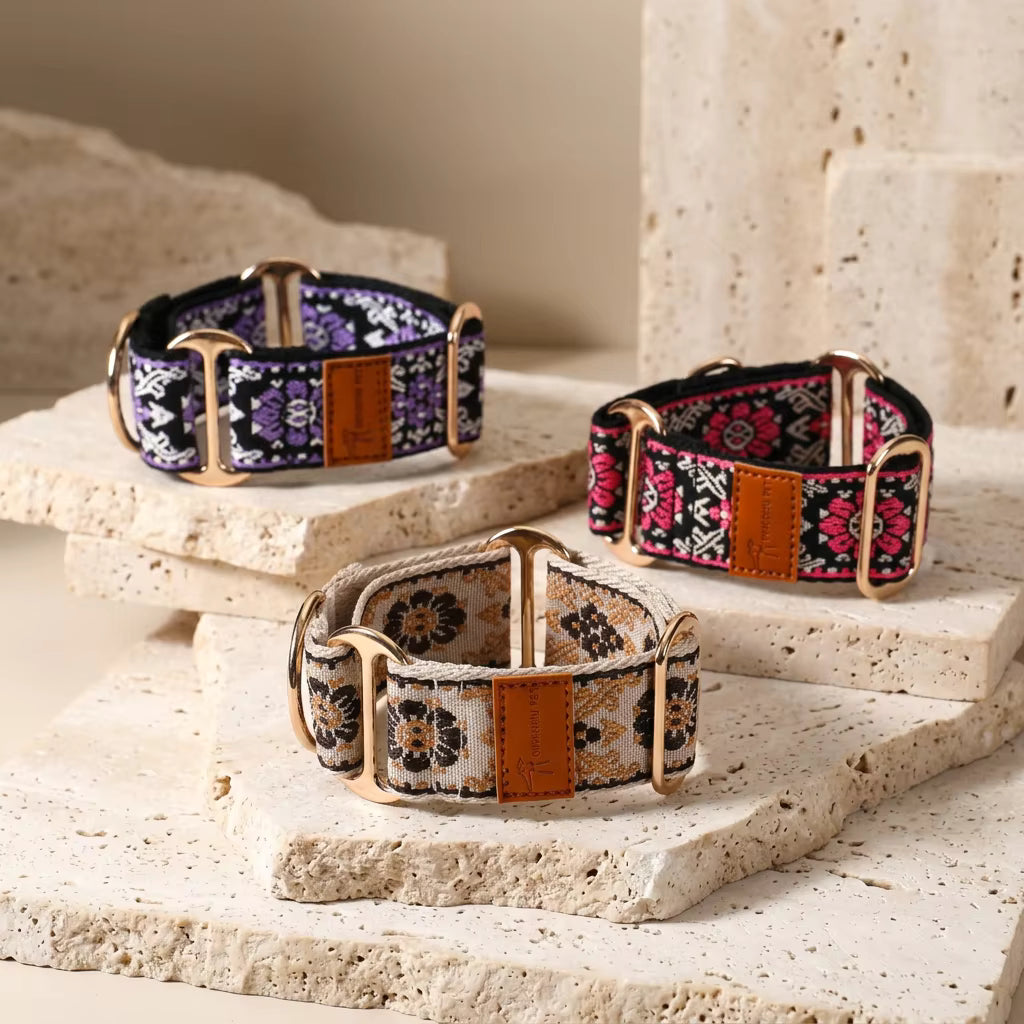 Muttu Bohemian Adjustable Pet Collar - Boho Dog Collar Color Options