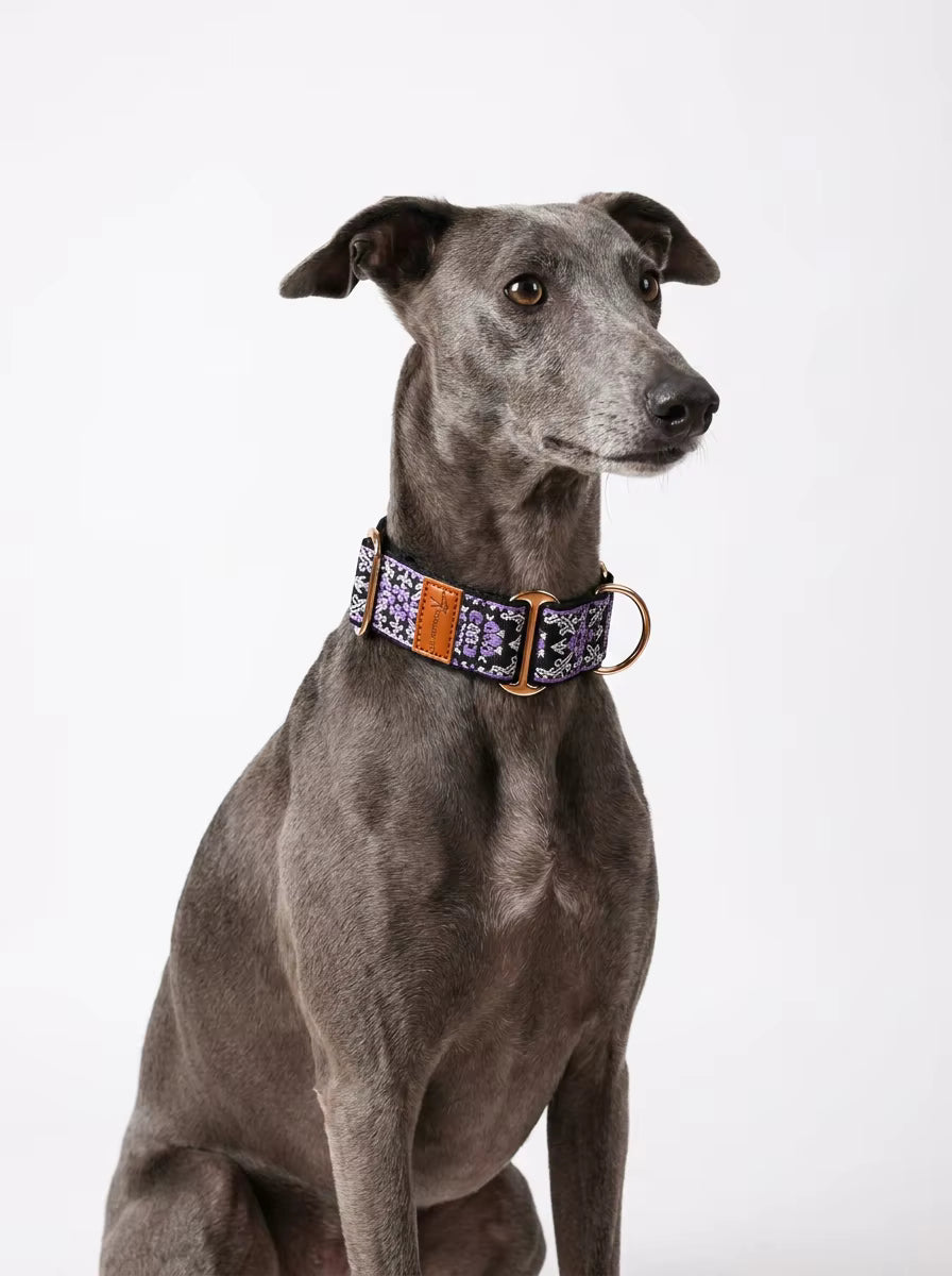 Muttu Bohemian Adjustable Pet Collar - Adjustable Bohemian Dog Collar Side View