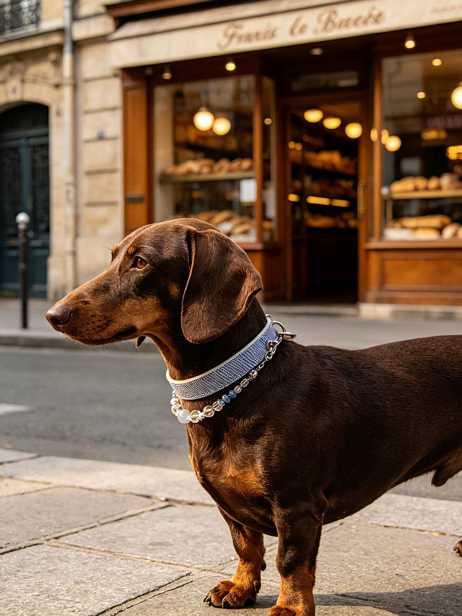 Celestial Aqua Crystal Dog Collar