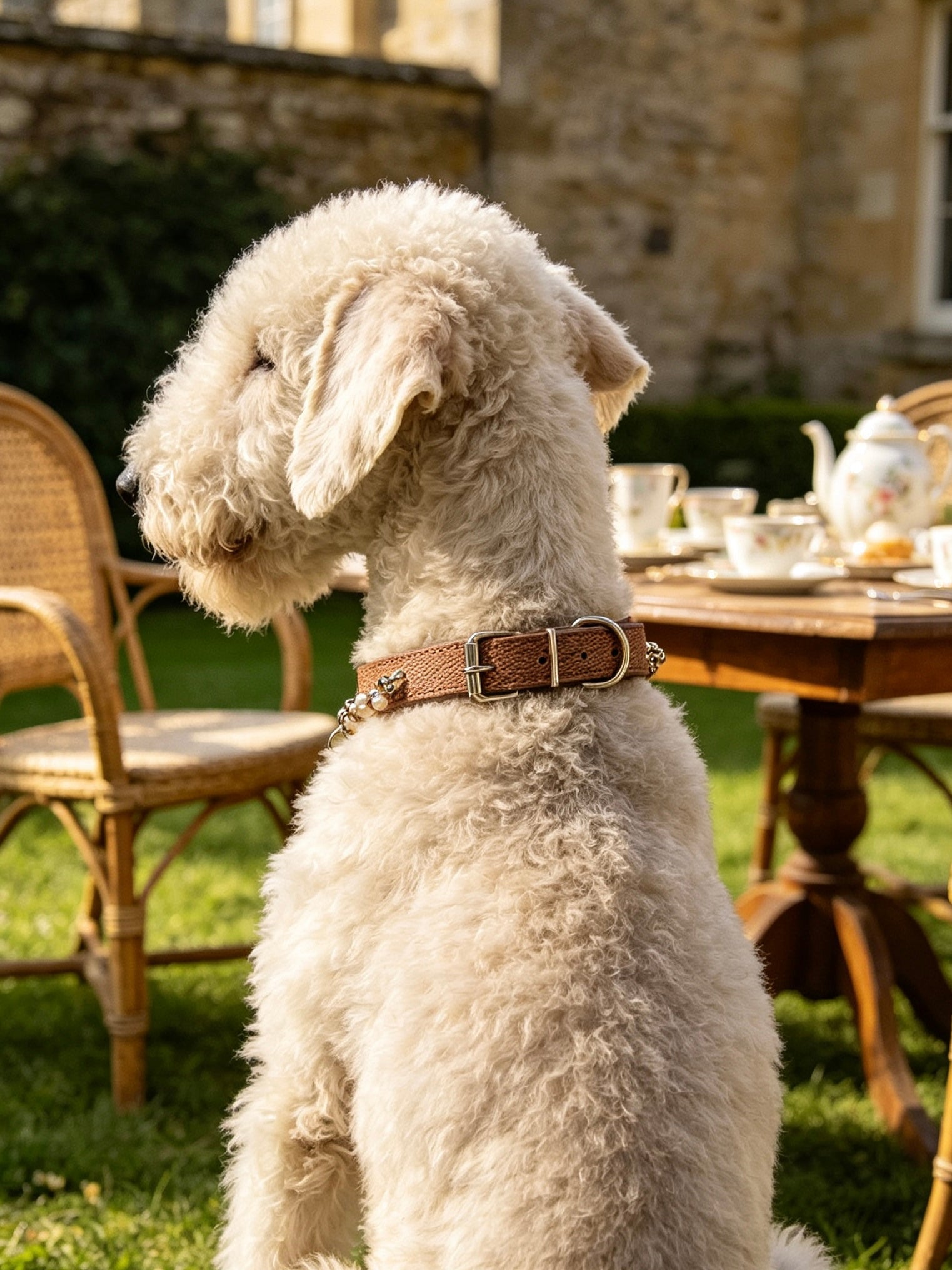 Muttu Onyx Crystal Dog Collar - Onyx Crystal Dog Collar Side View