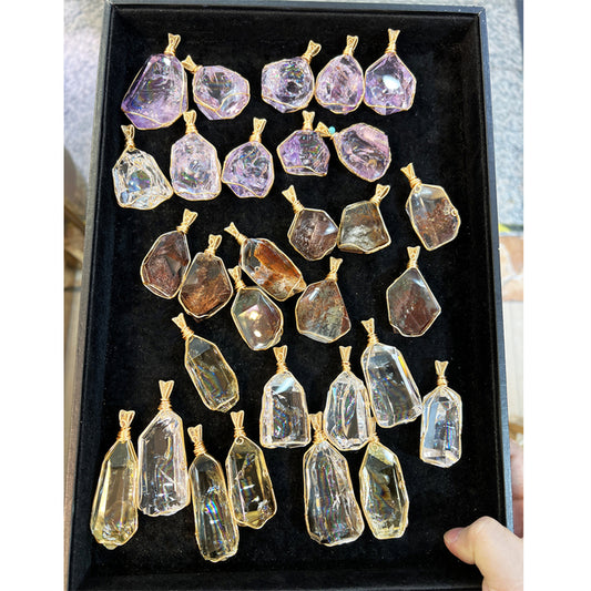 "Handcrafted Aura" Raw Crystal Human Necklace
