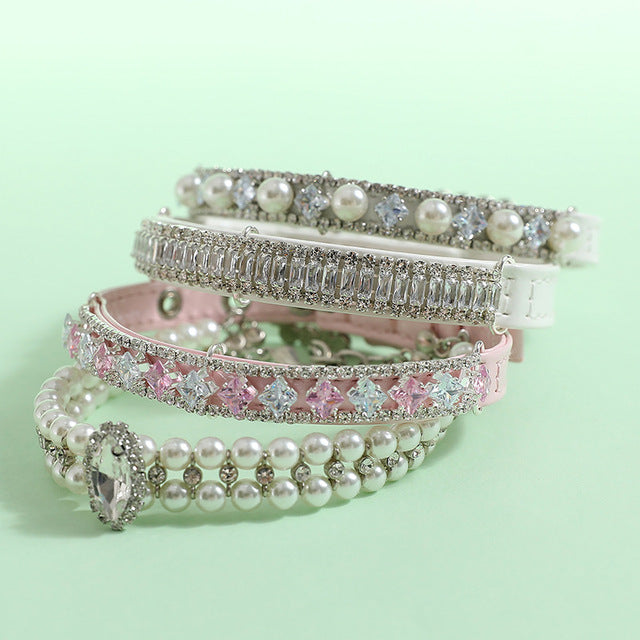 "Majestic Pearl" Luxury Crystal Beaded Cat Collar