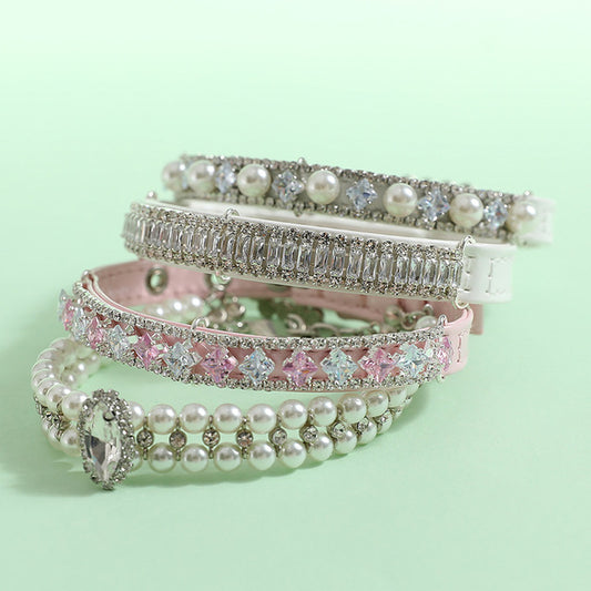 "Majestic Pearl" Luxury Crystal Beaded Cat Collar