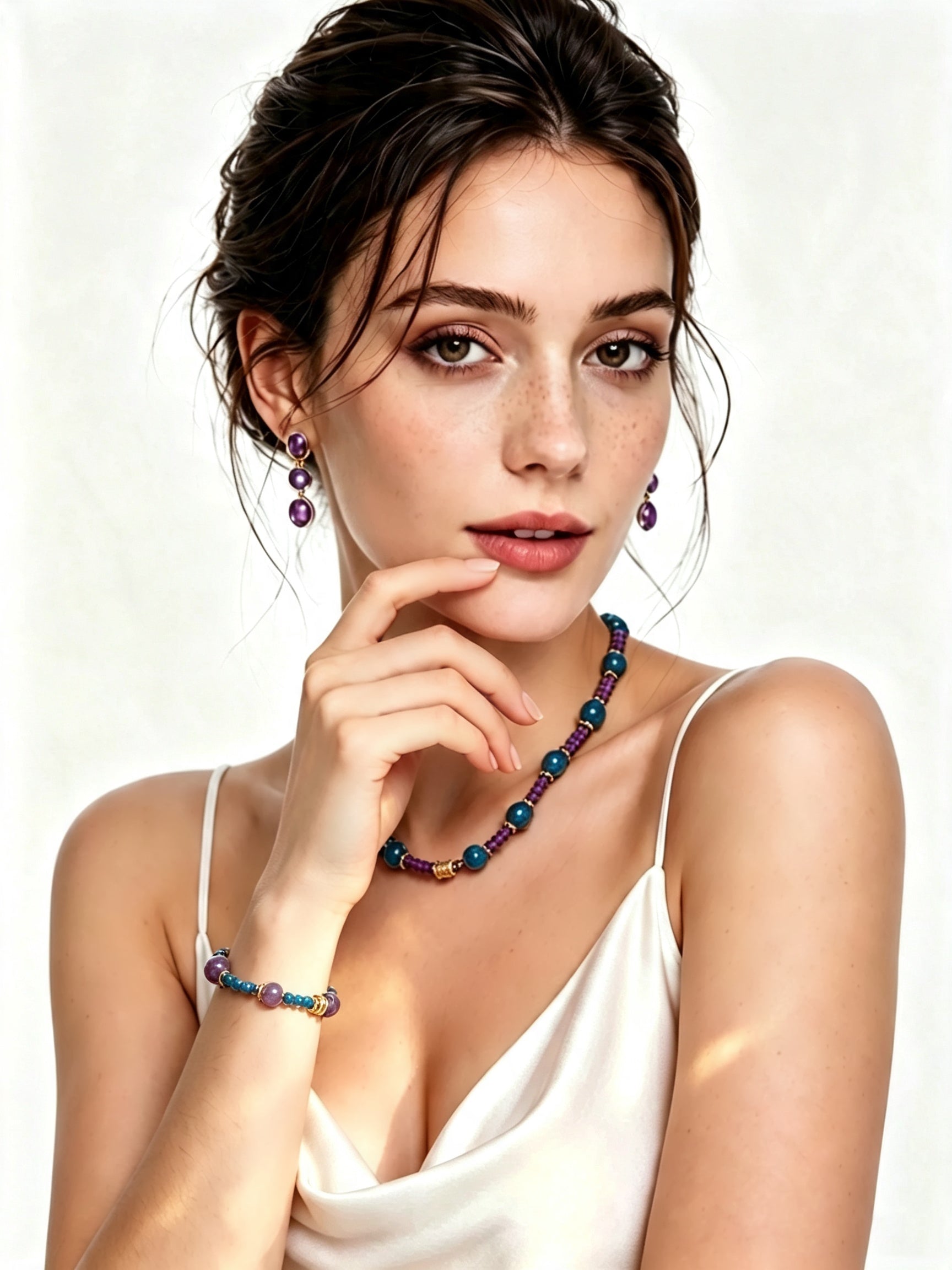 Violet Galaxy | 2 in 1 Magnetic Crystal Necklace in Apatite & Lepidolite