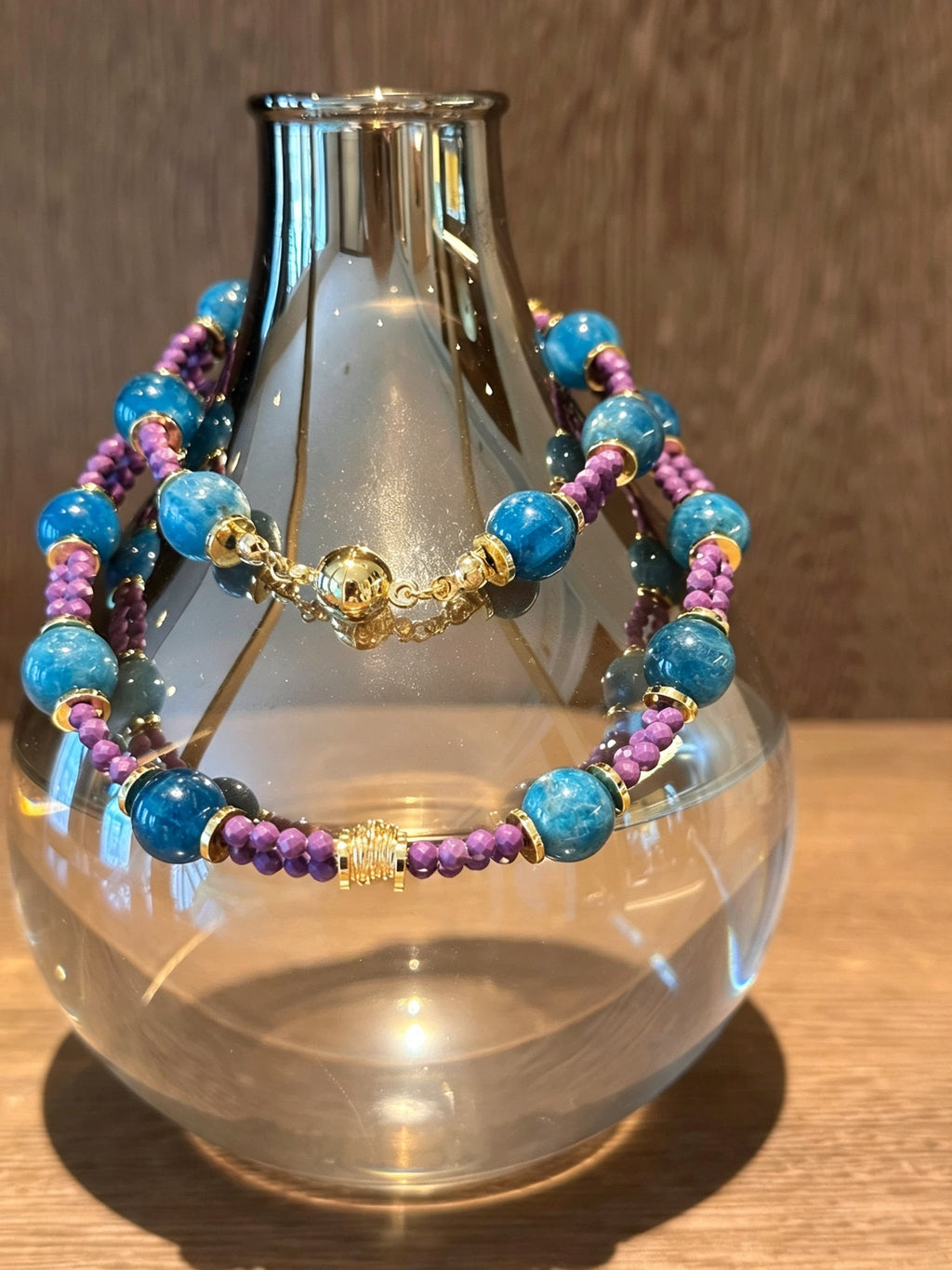 Violet Galaxy | 2 in 1 Magnetic Crystal Necklace in Apatite & Lepidolite