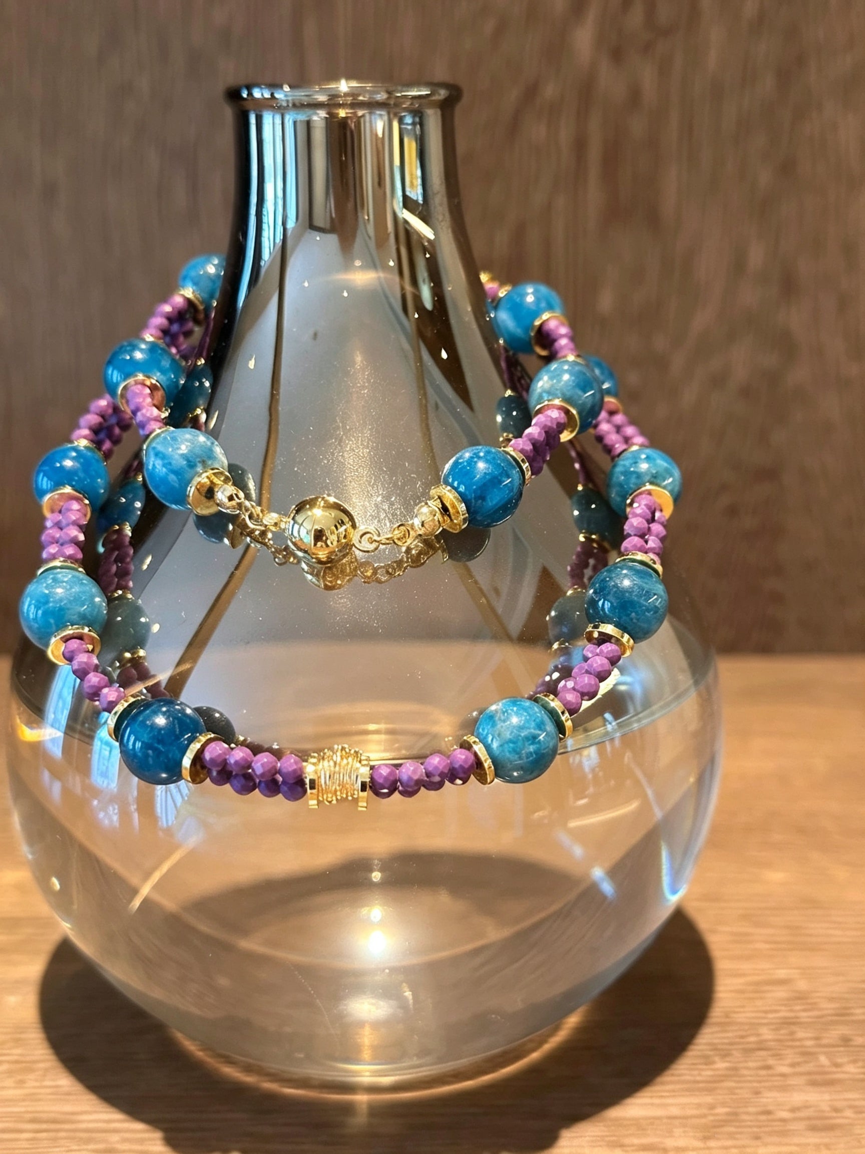 Violet Galaxy | 2 in 1 Magnetic Crystal Necklace in Apatite & Lepidolite
