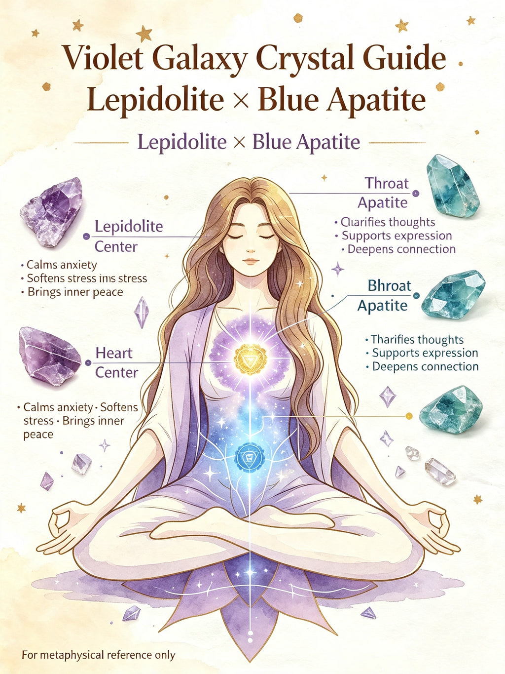 Violet Galaxy | 2 in 1 Magnetic Crystal Necklace in Apatite & Lepidolite