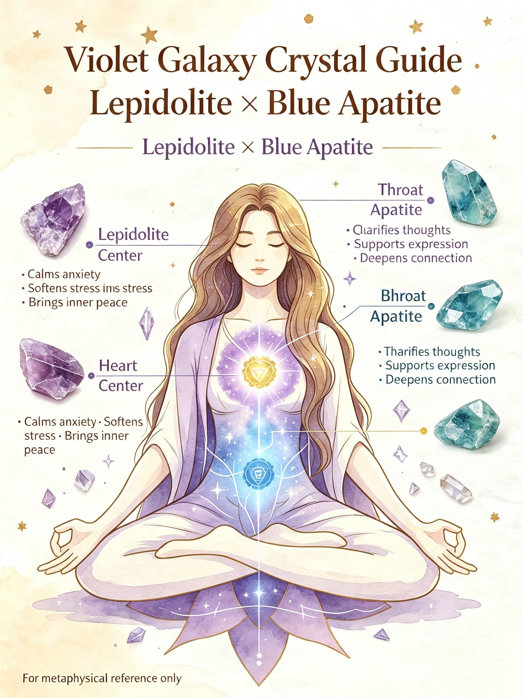 Violet Galaxy | 2 in 1 Magnetic Crystal Necklace in Apatite & Lepidolite