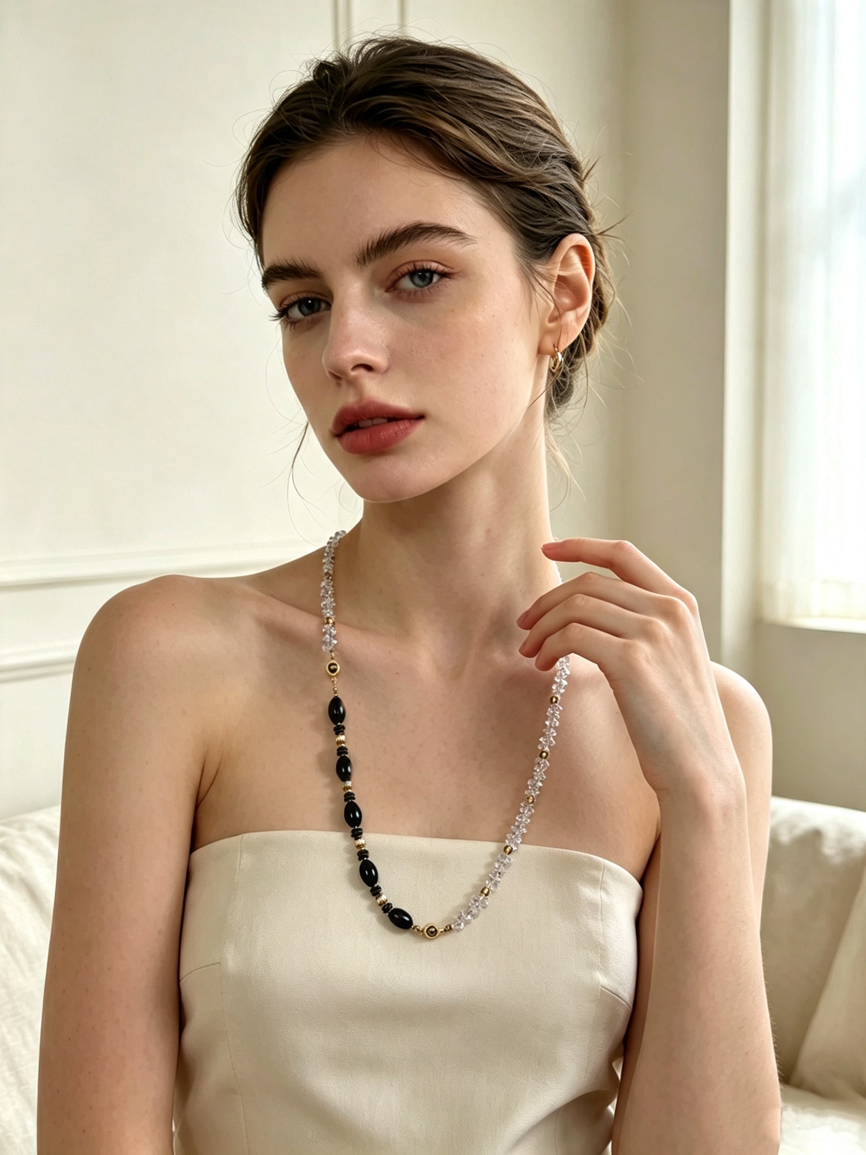 Clear Dusk | 2 in 1 Magnetic Crystal Necklace in Clear & Smoky Quartz