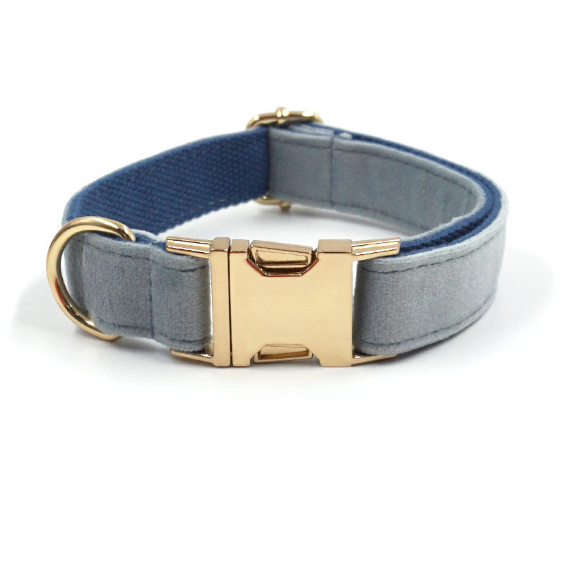 Muttu Soft Velvet Pet Collar - Matching Velvet Collar and Leash Set