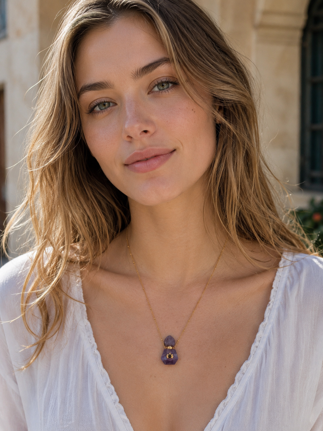 Lumina Crystal Perfume Bottle Necklace